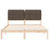 vidaXL Rám postele s čalouněným čelem s čelo Taupe 135 x 190 cm