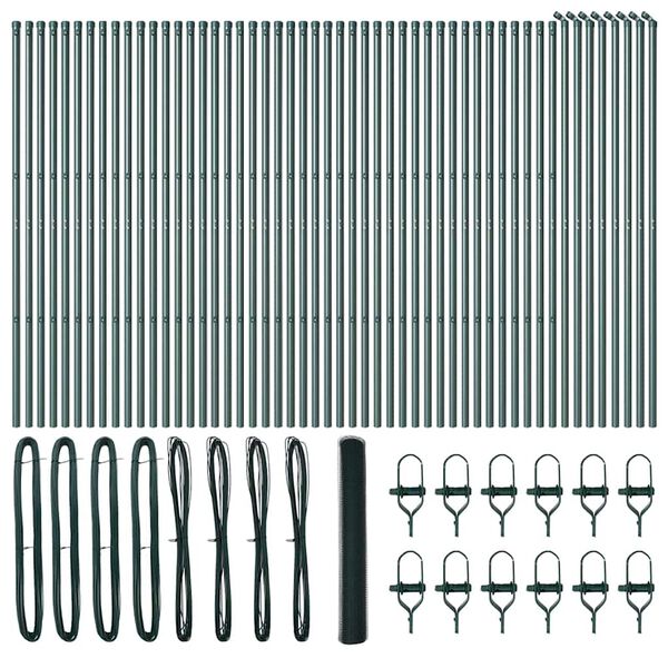 vidaXL Plotov&yacute; sloupek. Zelen&aacute; 100 x 1,4 m (25 mm mř&iacute;žka) Ocel a PVC