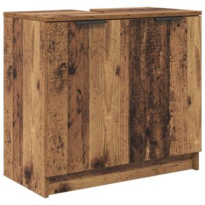 vidaXL Koupelnov&aacute; skř&iacute;ň s &uacute;loži&scaron;těm Star&eacute; dřevo 64,5 x 33,5 x 59 cm