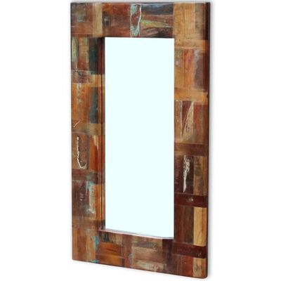 vidaXL Zrcadlo masivní recyklované dřevo 80 x 50 cm