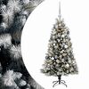 vidaXL Uměl&yacute; kloubov&yacute; v&aacute;nočn&iacute; stromeček s baňkami 120 cm 150 LED