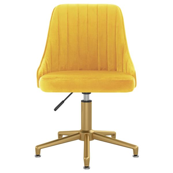 vidaXL Otočn&eacute; j&iacute;deln&iacute; židle 4 ks žlut&eacute; samet