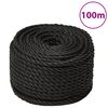 vidaXL Pracovn&iacute; lano čern&eacute; 20 mm 100 m polypropylen