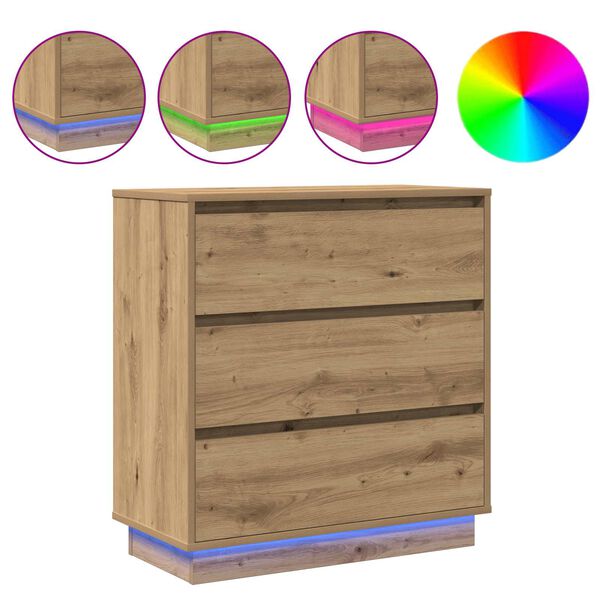 vidaXL Nočn&iacute; skř&iacute;ňka Artisanov&yacute; dub 71 x 34,5 x 75 cm Kompozitn&iacute; dřevo