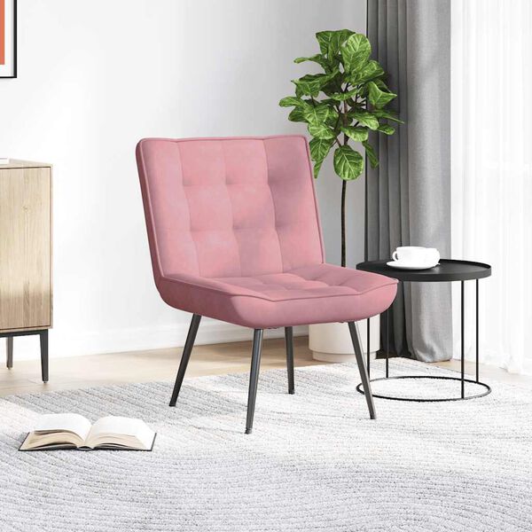 vidaXL Relaxačn&iacute; křeslo růžov&eacute; 64x74x84 cm samet