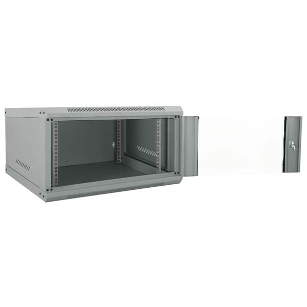 vidaXL Síťový kabinet s úložištěm Šedá 60 x 60 x 35 cm Ocel