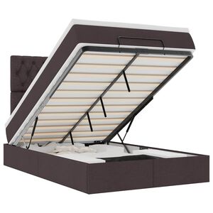 vidaXL Osmansk&yacute; r&aacute;m postele s matrac&iacute; tmavě hněd&aacute; 120x190cm textil