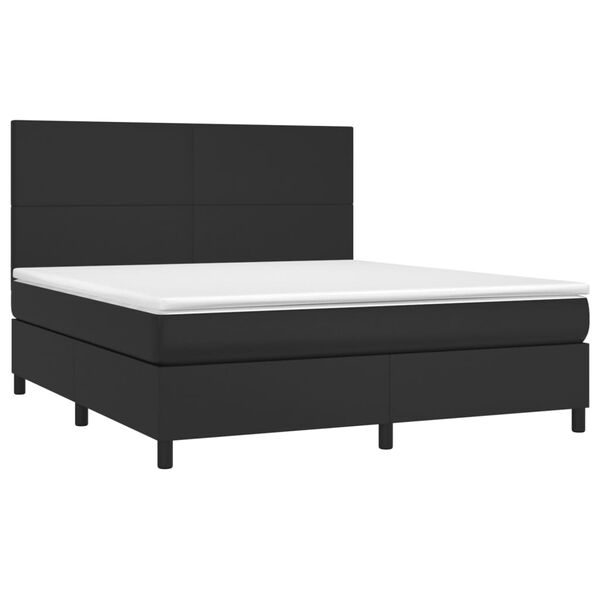 vidaXL Box spring postel s matrac&iacute; čern&aacute; 160x200 cm uměl&aacute; kůže