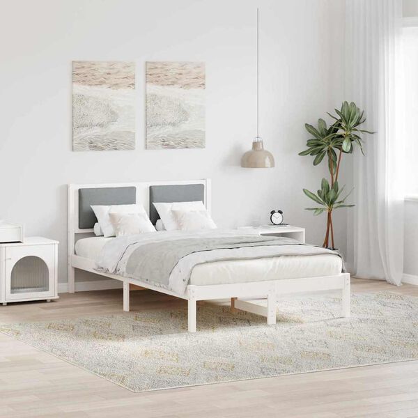 vidaXL Rám postele Světle šedá 120 x 200 cm Masivní borové dřevo