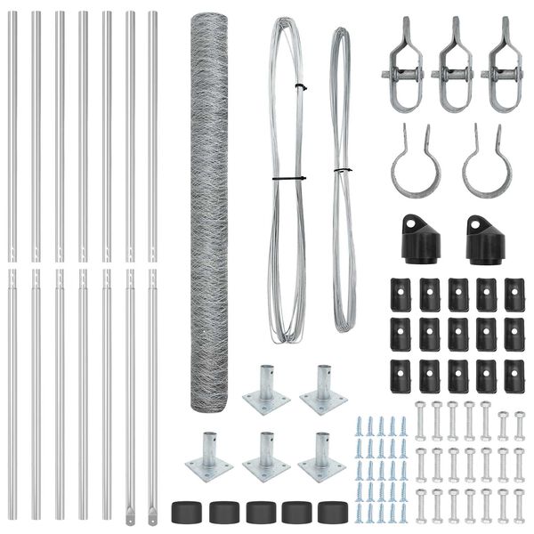 vidaXL Plotov&yacute; sloupek. Stř&iacute;brn&aacute; 10 x 1,6 m (50 mm s&iacute;ť) Ocel