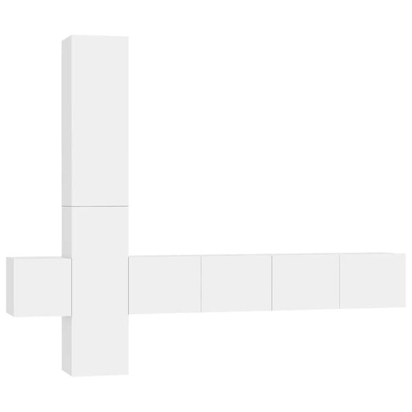 vidaXL 5d&iacute;ln&yacute; set TV skř&iacute;něk b&iacute;l&yacute; kompozitn&iacute; dřevo