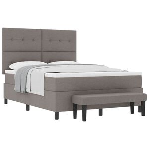 vidaXL Postel s boxspringem s čelo Taupe 140 x 190 cm textil