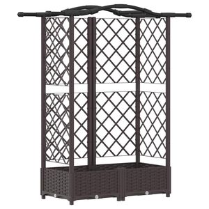 vidaXL Vyv&yacute;&scaron;en&yacute; z&aacute;hon s trel&aacute;ž&iacute; a střechou Hněd&aacute; 124 x 40 x 126 cm PP