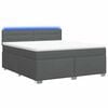 vidaXL Box spring postel s matrac&iacute; a LED Tmavě &scaron;ed&aacute; 140 x 190 cm