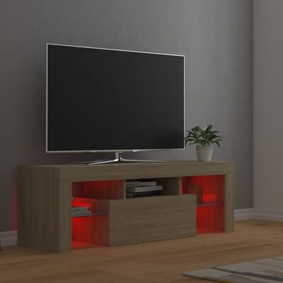 vidaXL TV skříňka s LED osvětlením dub sonoma 120 x 35 x 40 cm