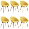 vidaXL J&iacute;deln&iacute; židle 6 ks žlut&eacute; textil