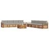 vidaXL Venkovn&iacute; pohovkov&aacute; souprava 9 pcs Př&iacute;rodn&iacute; a světle &scaron;ed&aacute;
