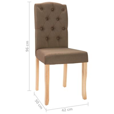 vidaXL Jídelní židle 2 ks hnědé textil