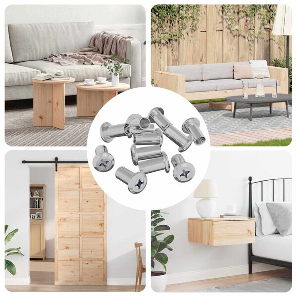 vidaXL Zaji&scaron;ťovac&iacute; matice 12 pcs Niklov&aacute; M6 x 25 mm Ocel