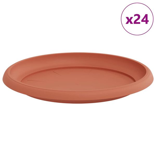 vidaXL Kruhov&yacute; květinov&yacute; t&aacute;cek 24 pcs Cihlově červen&aacute; &Oslash; 23,5 x 2,5 cm