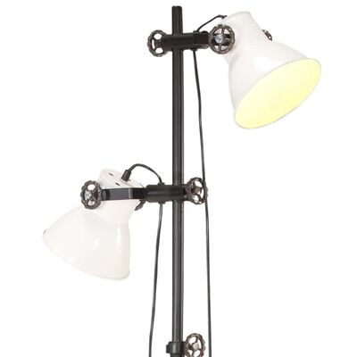 vidaXL Podlahová lampa se 2 svítidly bílá E27 litina