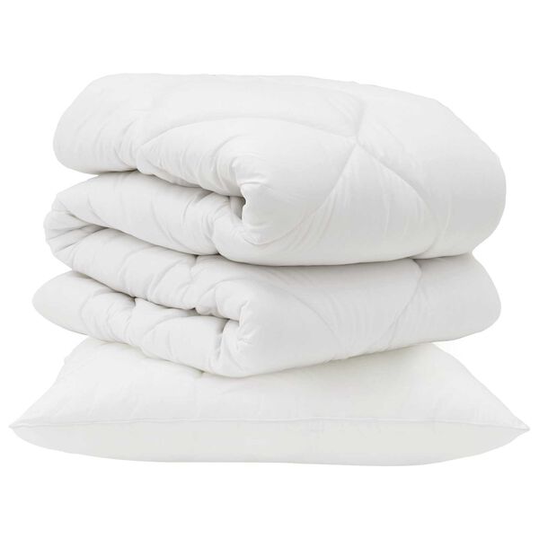 vidaXL Přikr&yacute;vka s pol&scaron;t&aacute;řem 2 pcs B&iacute;l&aacute; Mikrovl&aacute;kno