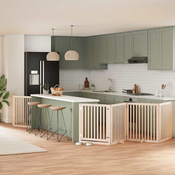 vidaXL Z&aacute;brana pro psy s dv&iacute;řky skl&aacute;dac&iacute; 8 panelů 640 cm topol