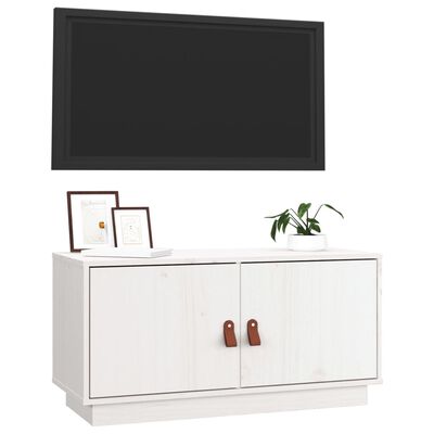 vidaXL TV skříňka bílá 80 x 34 x 40 cm masivní borové dřevo