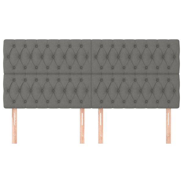 vidaXL Čelo postele tmavě &scaron;ed&eacute; 200 x 7 x 118/128 cm l&aacute;tkov&eacute;