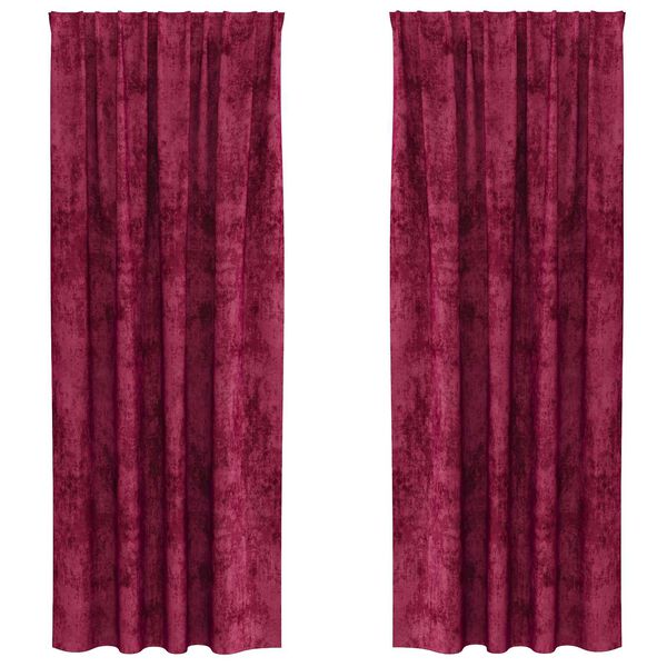 vidaXL Sametov&eacute; z&aacute;věsy 2 pcs v&iacute;nov&aacute; červen&aacute; 225 x 140 cm samet