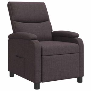 vidaXL Křeslo s funkc&iacute; ležen&iacute; Tmavě hněd&aacute; Textil