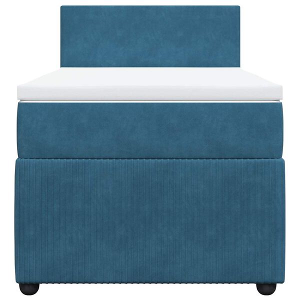 vidaXL Box spring postel s matrac&iacute; modr&aacute; 80 x 200 cm samet