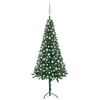 vidaXL Rohov&yacute; uměl&yacute; v&aacute;nočn&iacute; stromek LED a sada koul&iacute; zelen&yacute; 180 cm PVC
