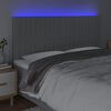 vidaXL Čelo postele s LED světle &scaron;ed&eacute; 180x5x118/128 cm textil