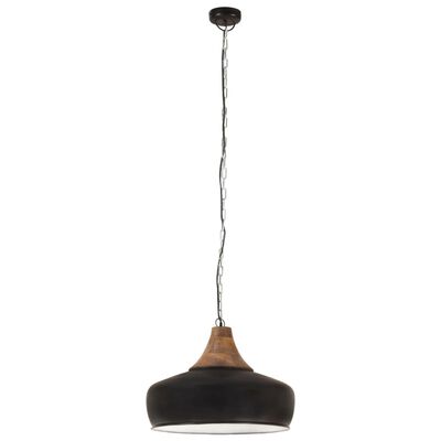 vidaXL Industriální závěsná lampa černá železo masivní dřevo 35 cm E27