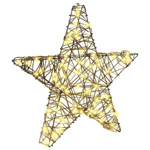 vidaXL 3D hvězda 50 LED Tepl&aacute; b&iacute;l&aacute; 55 x 52.5 x 9 cm Ratan
