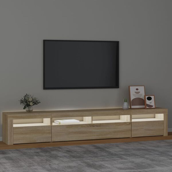 vidaXL TV skř&iacute;ňka s LED osvětlen&iacute;m dub sonoma 240x35x40 cm