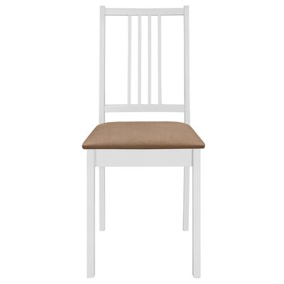 vidaXL Jídelní židle s poduškami 6 ks bílé masivní dřevo