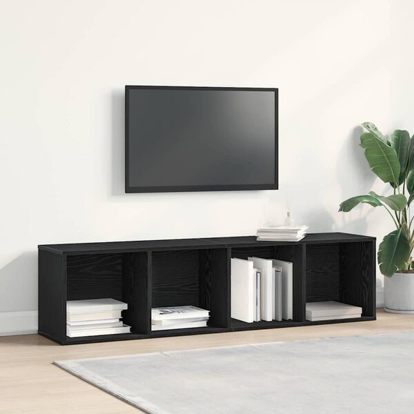 vidaXL Knihovna s polic&iacute; Čern&yacute; dub 143 x 30 x 36 cm kompozitn&iacute; dřevo