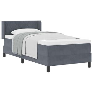 vidaXL Postel s boxspringem s čelo Tmavě &scaron;ed&aacute; 190 x 90 cm samet