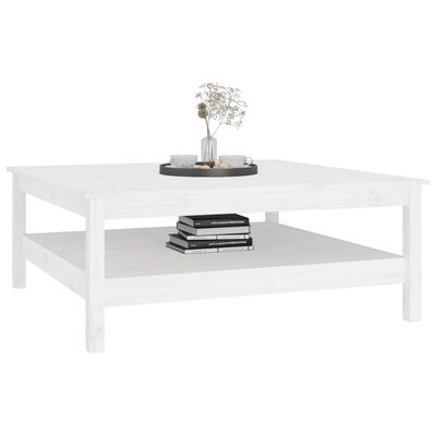 vidaXL Konferenční stolek bílý 100 x 100 x 40 cm masivní borové dřevo