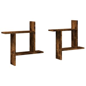 vidaXL N&aacute;stěnn&eacute; police 2 ks kouřov&yacute; dub 50x12x50 cm kompozitn&iacute; dřevo