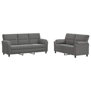 vidaXL Set pohovek 2 pcs Tmavě &scaron;ed&aacute; Samet