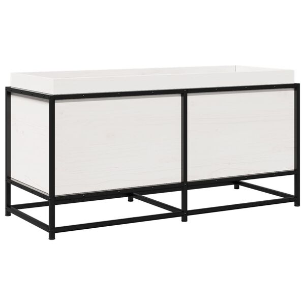 vidaXL Zahradn&iacute; truhl&iacute;k b&iacute;l&yacute; 100 x 40 x 50 cm masivn&iacute; borov&eacute; dřevo