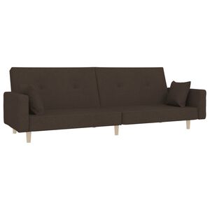 vidaXL 2m&iacute;stn&aacute; rozkl&aacute;dac&iacute; pohovka se 2 pol&scaron;t&aacute;ři tmavě hněd&aacute; textil