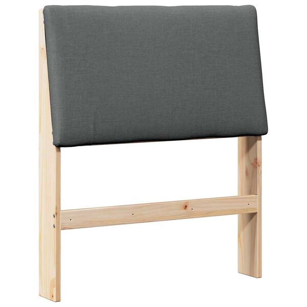 vidaXL Čalouněné čelo postele Tmavě šedá 75 cm Masivní borové dřevo