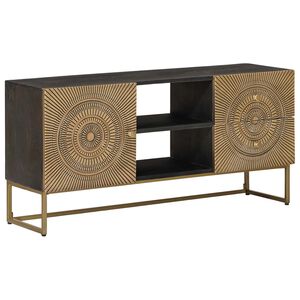 vidaXL Televizn&iacute; skř&iacute;ň se z&aacute;suvkou s polic&iacute; Mosaz 105 x 30 x 50 cm