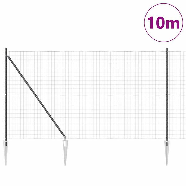 vidaXL Plot s sloupkem &Scaron;ed&aacute; 1,6 x 10 m Ocel a PVC