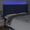 vidaXL Čelo postele s LED modré 163 x 16 x 118/128 cm textil