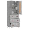 vidaXL Skř&iacute;ň highboard betonově &scaron;ed&aacute; 69,5x34x180 cm kompozitn&iacute; dřevo